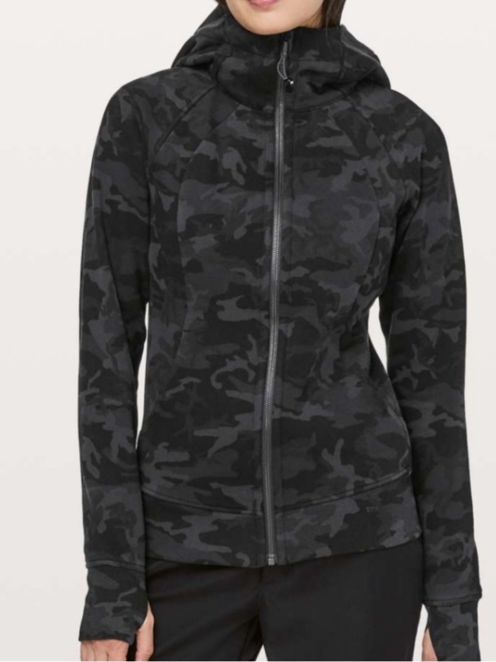 Lululemon scuba hoodie black incognito camo size 6